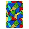 Color Blocks Stained Glass Window Film Church Frosted Window Film Translucent No Glue Static Decal,15x47 inch