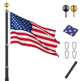 20 ft Al Flag Pole w/ US Flag and Ball