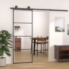 Sliding Door Aluminum and ESG Glass 29.9"x80.7" Black