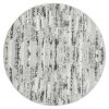 Milano Washable Manhattan Silver Woven Round Area Rug