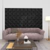 3D Wall Panels 12 pcs 19.7"x19.7" Origami Black 32.3 ft¬≤