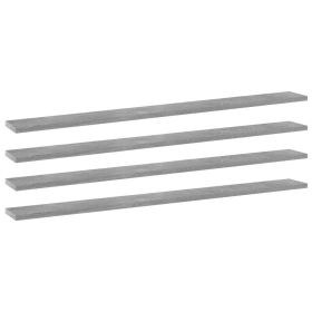 Bookshelf Boards 4 pcs Concrete Gray 39.4"x3.9"x0.6" Engineered Wood