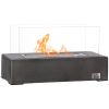 Tabletop Fireplace, 13" Concrete Alcohol Fireplace with Stainless Steel Lid for Indoor and Outdoor, 0.04 Gal Max 195 Sq. Ft., Dark Grey