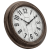 Westclox 15.5" Round Plastic Analog QA Wall Clock with Antique Bronze Finish