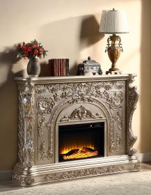 ACME Danae FIREPLACE Antique Silver & Gold Finish AC01618