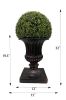 32" Ball Topiary in Brown Pedestal Pot, Artificial Faux Plant for indoor and outdoor