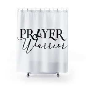 Home Decor Fabric Shower Curtain - Waterproof Prayer Warrior Christian Inspiration Black