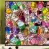 European Stained Glass Window Film Vintage Church Art Static Cling Film No Glue Sliding Door Decal,15x47 inch