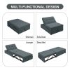 4-in-1 Sofa Bed, Chair Bed, Multi-Function Folding Ottoman Bed with Storage Pocket and USB Port for Small Room Apartment,Living Room,Bedroom,Hallway,