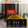 23" Electric Fireplace Heater, Fire Place Stove with Realistic LED Flames and Logs and Overheating Protection, 750W/1500W, Black