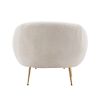 Orisfur. Modern Comfy Leisure Accent Chair, Teddy Short Plush Particle Velvet Armchair with Ottoman for Living Room