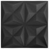 3D Wall Panels 12 pcs 19.7"x19.7" Origami Black 32.3 ft¬≤