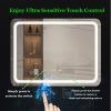 23 in. W x 31 in. H LED Single Bathroom Vanity Mirror in Polished Crystal Bathroom Vanity LED Mirror for Bathroom Wall Smart Lighted Vanity Mirrors