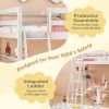 Twin Size Loft Bed with Desk and Bookshelves for Kids and Teens