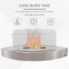 Ethanol Fireplace, 23.5" Tabletop 0.15 Gallon Stainless Steel 215 Sq. Ft., Burns up to 2 Hours, Silver