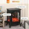 23" Electric Fireplace Heater, Fire Place Stove with Realistic LED Flames and Logs and Overheating Protection, 750W/1500W, Black