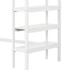 Twin Size Loft Bed with Desk and Bookshelves for Kids and Teens