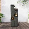 39.3inches Modern Floor-standing Water Fountain with Lights for Home, Garden, Patio Decor