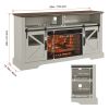 60 Inch Electric Fireplace Entertainment Center With Door Sensor-Jasmine white color