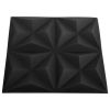 3D Wall Panels 12 pcs 19.7"x19.7" Origami Black 32.3 ft¬≤