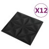 3D Wall Panels 12 pcs 19.7"x19.7" Origami Black 32.3 ft¬≤