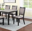 Contemporary Dining 6pc Set Table w 4x Side Chairs And Bench Padded Upholstered Cushion Seats Chairs Solid wood And Veneers Dining Room Furniture