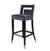 Suede Velvet Barstool with nailheads Dining Room Chair2 pcs Set - 30 inch Seater height