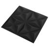 3D Wall Panels 12 pcs 19.7"x19.7" Origami Black 32.3 ft¬≤