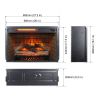 60 Inch Electric Fireplace Entertainment Center With Door Sensor-Dark Rustic Oak