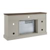 60 Inch Electric Fireplace Entertainment Center With Door Sensor-Jasmine white color