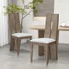 Dining Chair Set of 2 MDF, sponge .PU Leather Upholstered Cushion Seat Wooden Back Side Chairs Wood Armless Dining Chairs with High Back.