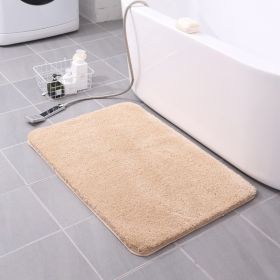 Thickened Plush Entrance Carpet Absorbent Non-slip Soft Kitchen Bathroom Bedroom Living Room Simple Floor Door Mat Home Decor (Color: Khaki, size: 50x80CM(1.8cm thick))