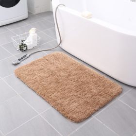 Thickened Plush Entrance Carpet Absorbent Non-slip Soft Kitchen Bathroom Bedroom Living Room Simple Floor Door Mat Home Decor (Color: Light Brown, size: 50x80CM(1.8cm thick))