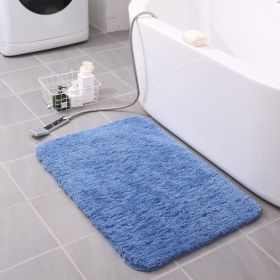 Thickened Plush Entrance Carpet Absorbent Non-slip Soft Kitchen Bathroom Bedroom Living Room Simple Floor Door Mat Home Decor (Color: Blue, size: 50x80CM(3cm thick))