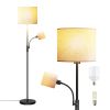 67.32In Mother Daughter Floor Lamp with Linen Shade 3200K Brightness 360¬∞ Adjustable Reading Light Modern Decoration Standing Lamp for Living Room Be