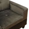 Taupe Flannel And PVC 3-Piece Couch Living Room Sofa Set