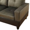 Taupe Flannel And PVC 3-Piece Couch Living Room Sofa Set