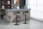 COOLMORE Swivel Bar Stools Set of 2 Adjustable Counter Height Chairs with Footrest for Kitchen, Dining Room 2PC/SET