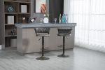 COOLMORE Swivel Bar Stools Set of 2 Adjustable Counter Height Chairs with Footrest for Kitchen, Dining Room 2PC/SET