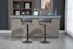 COOLMORE Swivel Bar Stools Set of 2 Adjustable Counter Height Chairs with Footrest for Kitchen, Dining Room 2PC/SET