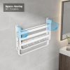 Towel Racks for Bathroom, 24-Inch Towel Shelf with Towel Bar Foldable Towel Holder with 7 Hooks Towel Storage Organizer for Bathroom & Lavatory Wall M