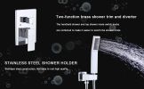 Shower System Shower Faucet Combo Set Wall Mounted with 10" Rainfall Shower Head and handheld shower faucet, Chrome Finish with Brass Valve Rough-In