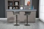 COOLMORE Swivel Bar Stools Set of 2 Adjustable Counter Height Chairs with Footrest for Kitchen, Dining Room 2PC/SET