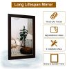 Wall Mount Mirror 11.8x15.7Inch Wood-Like Frame Rectangle Modern Hanging Mirror for Bathroom Bedroom Living Room