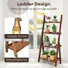 Living Room 4-Tier Bamboo Ladder Display Shelf Storage Rack Plant Flower Stand